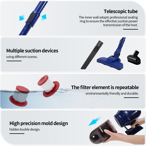 <b>Mini</b> Cordless <b>Vacuum</b> <b>Cleaner</b> Rechargeable Handheld Stick Dual Use 0.5L Dust Bin Dark Blue For Home Cleaning - Product Image 5