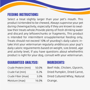 Golosinas de cuero crudo envueltas en pollo con colágeno de 5 pulgadas OEM para perros con sabor a calabaza y zanahoria, ingredientes de carne natural, aperitivos de comida para mascotas de 10CT - Product Image 5