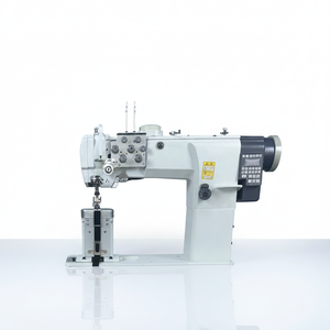 Máquina de coser industrial de doble aguja 8868DH con poste alto extendido, puntada de seguridad, alimentación sincronizada, computarizada, para asientos de coche - Product Image 1