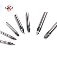 ZANHO Fraise à chanfreiner en carbure haute précision à 3 cannelures 60 90 120 pour gravure CNC et ébavurage, carbure super dur OEM
