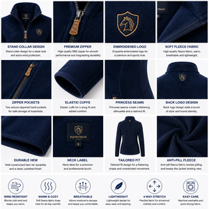 Veste polaire équestre pour femme, veste polaire d'équitation, veste d'équitation chaude et extensible, fabricant OEM ODM - Product Image 2