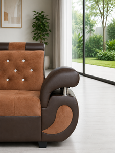 Conjunto de Sofá Esquinero en Forma de L con Mesa, Estructura de Madera Sólida, Espuma de Alta Densidad, Tela Premium para Sala de Estar - Product Image 2