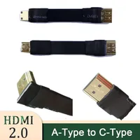 Cable de Extensión ADT-Link FPV FFC Plano y Flexible HDMI 2.0 A-C Mini HDMI Macho, Cable Plano FPC Blindado Combinado, 4K60hz