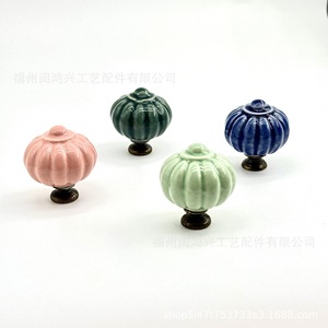 <b>Ceramic</b> Lantern Shape Cabinet <b>Knobs</b> Rustic Style Single Hole Drawer Handle For Furniture Decor - Product Image 1