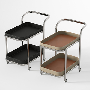 Moderne Rechthoekige Lederen Accent Tafel Stalen Frame Opslag Milieuvriendelijke Beweegbare <span class=keywords><strong>Trolley</strong></span> Voor Villa Woonkamer Entertainment - Product Image 3