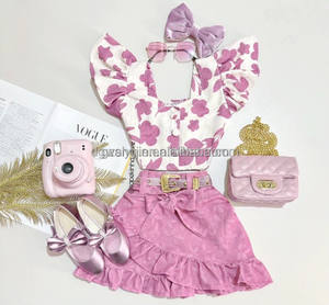 Completi Estivi per Bambine all'Ingrosso, Nuovi ed Eleganti Gilet con Collo all'Americana per Bambini, Set Versatili di Vestito e Pantaloni in Due Pezzi - Product Image 5