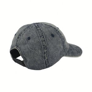 Blank Custom Logo Washed Denim Cap Vintage Dad Hat With <b>Strap</b> <b>Buckle</b> - Product Image 4