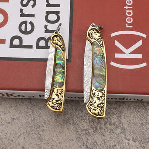 Mini porte-clés personnalisable OEM <span class=keywords><strong>Couteau</strong></span> EDC Lame en acier Damas VG10 avec poignée en cuivre pour <span class=keywords><strong>couteau</strong></span> de bricolage de qualité camping - Product Image 6