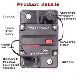 Interruptor de Circuito de 30A 40A 50A 60A 70A 80A 100A 120A 150A 200A 250A 300A AMP, Fusible Reajustable, 12-48V DC, para Auto, Barco, Impermeable - Product Image 4