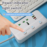 Multiprise universelle avec interrupteurs indépendants, USB Type C, charge rapide, sécurité, ignifuge, multiprise de bureau