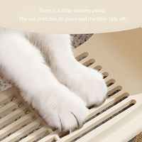 Grande boîte à litière pour chat de qualité supérieure avec pelle, conception en plein air, bords épaissis pour éviter les éclaboussures, nettoyage facile/