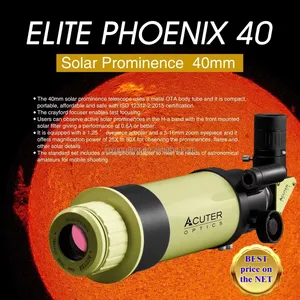 تلسكوب شمسي أكيوتير إيليت فينيكس 40 بقطر 40 مم وفتحة F/10 H-alpha لمراقبة الظلال الشمسية بقطر 80 مم - Product Image 2