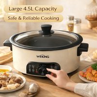 Nouvelle conception de casserole électrique 4,5 L, appareils électroménagers, réglage de la chaleur, couleur personnalisée, OEM ODM, couvercle en verre, multifonctions