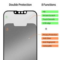Protector de Pantalla de Vidrio Templado 2.5D de Doble Capa, Anti-Espía, 9H, Impermeable, Anti-Aceite, Anti-Golpes, Sin Burbujas, Sensación Táctil