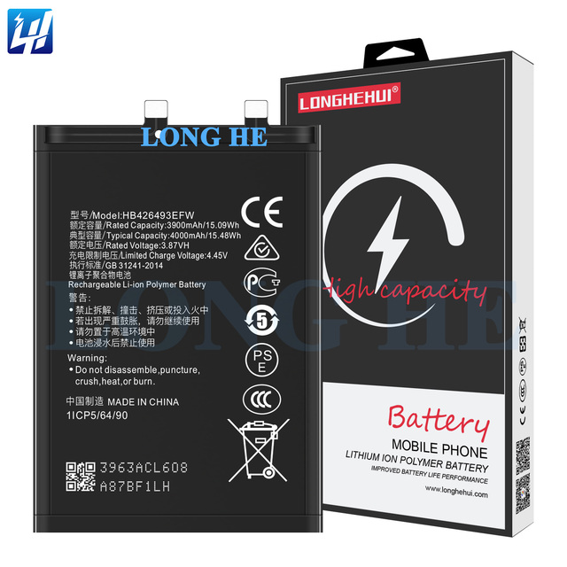 New 4000mAh Replacement Battery for HUAWEI Honor 50 SE/Nova 9 SE Phone Battery HB426493EFW Phone Batteries