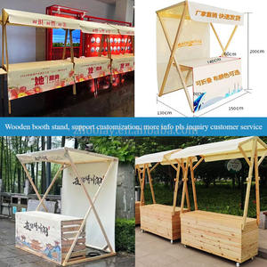 Présentoir mobile extérieur en <span class=keywords><strong>bois</strong></span> pour étal de marché Plate-forme d'activités pour centres commerciaux Chariot de vente Mobiler Verkaufs Stand - Product Image 6