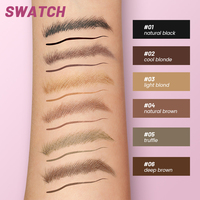 Pudaier Stylo à sourcils 2-en-1 à marque privée, Eyeliner ultra-fin longue tenue, liquide végétalien pour sourcils et yeux