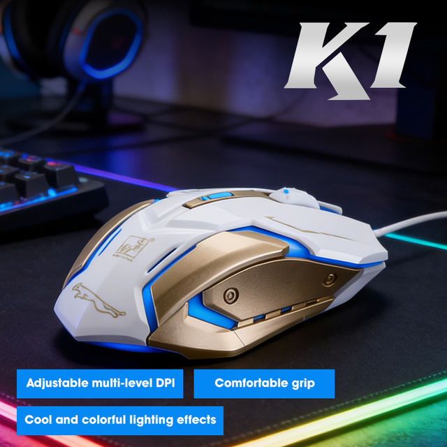 Chasing Leopard K1 Metal Steel Plate Bottom E-Competition Wired Game Mouse High Speed Response CF Adaptation Home Office Right