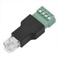 Adaptateur de borne à vis Globaltone, connecteur Ethernet RJ11 6P4C mâle vers 4 broches AV, plastique et métal noir et vert, modèle JT1281-1