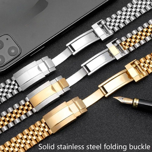 Correa de reloj de acero inoxidable sólido de 20mm con pulsera de reloj con hebilla plegable para bandas de extremo curvo Rx <span class=keywords><strong>DAYTONA</strong></span> GMT - Product Image 3