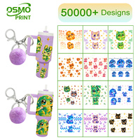 Autocollants UVDTF personnalisés OSMO disponibles, mini-porte-clés Stanley, décalcomanies, design de lettres graffiti, autocollant de transfert UV, petite taille