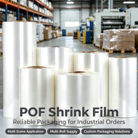 Film rétractable POF réticulé de qualité alimentaire, rouleaux de 300 m, haute résistance à la traction, pour emballage de produits de forme irrégulière et de cadeaux