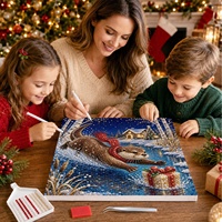 Nouvelle sortie, livraison directe d'usine, décoration murale pour la maison, artisanat DIY pour adultes et enfants, kit de peinture de loutre en perles, dessin animé animal