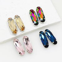 Perles en cristal en vrac de forme rectangulaire Dongzhou avec griffes en laiton couleur argent et strass en verre pour la fabrication de bijoux DIY