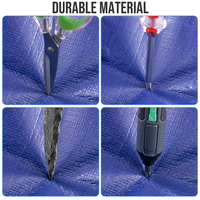 Sacs de déménagement extra larges, sacs de rangement robustes avec fenêtre transparente, poignées renforcées, sac d'emballage tissé imperméable pour garage