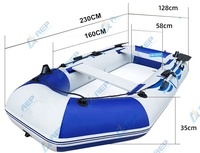 Bateau gonflable pour 3 personnes, moteur de petit bateau de 2,5 ch