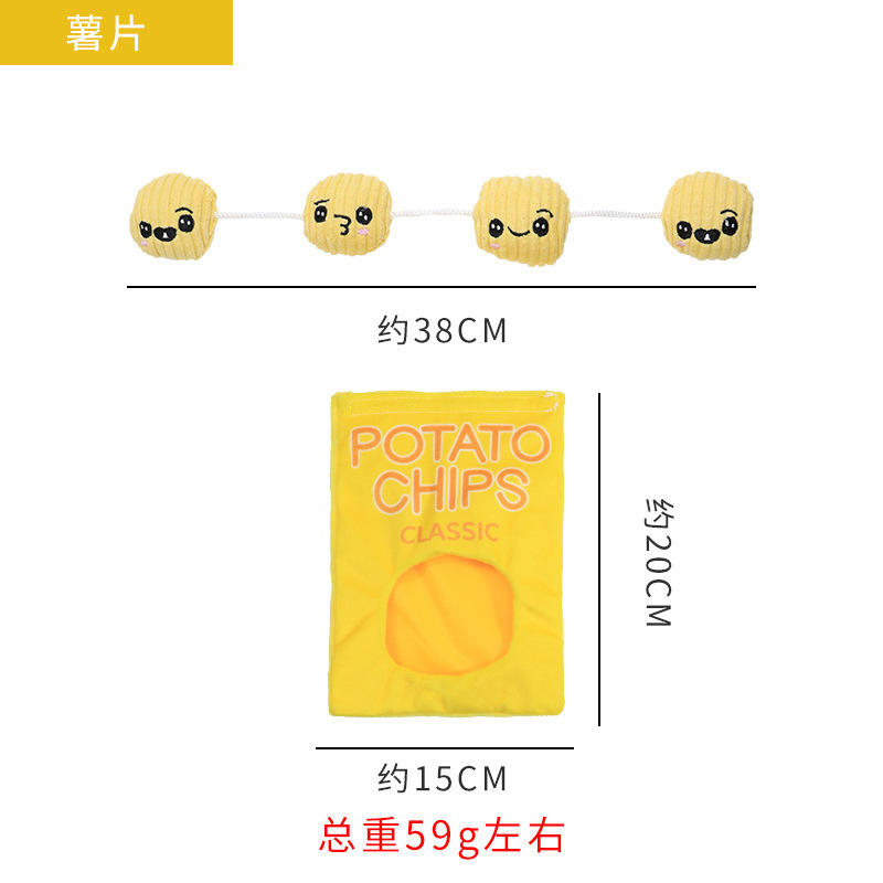 Chips de pommes de terre chien cacher jouet