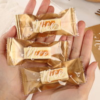 Pochette en plastique dorée pour bonbons gélifiés et biscuits, sacs d'emballage de luxe avec logo personnalisé, sacs surprise porte-bonheur