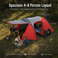 Tente de camping Oxford ultra-légère 4 saisons pour 2 personnes, double couche, imperméable 2000-3000 mm, facile à transporter, avec poteaux en aluminium et moustiquaire intégrée