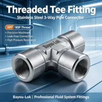 Raccord en T en acier inoxydable 316L forgé avec filetage femelle, pour tuyau de gaz haute pureté, surface polie, raccord de vanne
