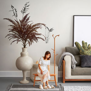 <span class=keywords><strong>Perchero</strong></span> de madera con forma de árbol de roble de madera maciza nórdica con taburete de cambio de zapatos muebles de entrada con <span class=keywords><strong>perchero</strong></span> para sombreros - Product Image 6