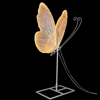 Lumières d'ambiance LED romantiques en métal, étanches et à piles, en forme de papillon lumineux, pour éclairage de chemin et de scène de mariage, pour le marché international