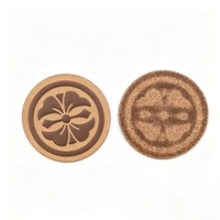 Écussons personnalisés avec logo, ronds, en cuir véritable, pressés à chaud, écologiques, pour vêtements, accessoires de confection à coudre, vente en gros, OEM