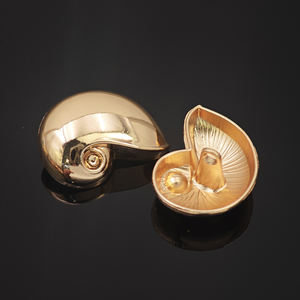 Boutons personnalisés pour usine de boutons, avec logo sur mesure, pour vêtements, en forme irrégulière (coquillage, conque, étoile de mer), boutons à tige métallique de forme spéciale - Product Image 5