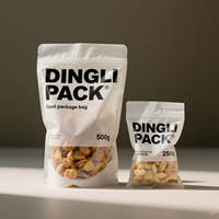 Sac support personnalisé en mylar Pochette d'emballage alimentaire en plastique à fermeture éclair pour chips de banane Sacs en plastique lyophilisés avec noix mélangées