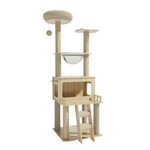 กรอบไม้สำหรับแมวและต้นไม้บ้านสัตว์เลี้ยงสำหรับแมวที่ข่วนต้นไม้ต้นไม้ต้นไม้พูดคุยพูดคุยได้อย่างหรูหราพร้อมกล่อง<span class=keywords><strong>ท</strong></span>รายสำหรับแมวต้นไม้ - Product Image 1