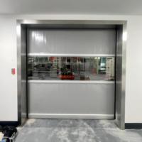 Ventes directes d'usine, portes à enroulement industrielles de sécurité automatiques à grande vitesse en acier inoxydable et PVC, résistantes au vent