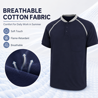 T-shirt de travail pour personnel à manches raglan, col Henley, en fibre de polyester antibactérienne, sans couture, à manches courtes/longues, avec logo personnalisé