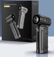 Nouveau ventilateur portable numérique à affichage numérique, moteur sans balais, usage extérieur, vent turbo puissant, rechargeable 6000 mAh