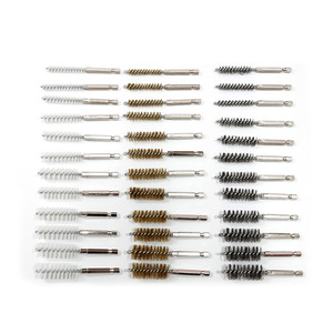 Cepillo de alambre de acero inoxidable, cepillo de limpieza de tubos redondos con vástago hexagonal de 1/4 pulgadas para uso mecánico, limpiador de tuberías duradero, 6 uds. - Product Image 3