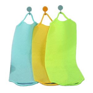 Toalla Exfoliante de Nailon Blanca con Cepillo para Espalda, Diseño Elástico, Doble Cara, Ecológica y Antimicrobiana, Correa de Baño - Product Image 4