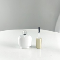 Vente en gros de flacons de vernis à ongles en verre vides personnalisés avec pinceau, couleurs blanc et noir, capacité de 10 ml, impression sérigraphique disponible