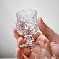 Verres à liqueur vintage de 50 ml avec pied gaufré pour spiritueux