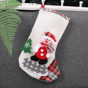 Bolsa de dulces de Navidad de alta calidad, adorno de árbol, nuevos calcetines navideños grandes de lino, adornos navideños, bolsa de regalo, calcetín colgante de Navidad - Product Image 3