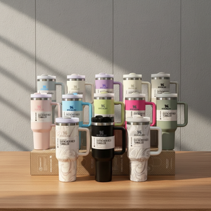 แก้วน้ำ Ice Boss Cup รุ่น Cross-Border สำหรับติดรถยนต์ ความจุขนาดใหญ่ รุ่นที่ 2 ขนาด 40 ออนซ์ สำหรับทุกเพศทุกวัย ของขวัญสำหรับนักเรียน แก้วน้ำสำหรับรถยนต์ ฝาปิดพร้อมหลอดดูด แบบกำหนดเองได้ - Product Image 1