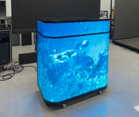 Écran LED portable P1.86 incurvé sur roulettes pour stand DJ, comptoir de bar, salon professionnel, discothèque, festival de musique, pub